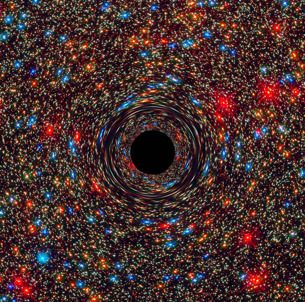 a supermassive black hole (computer-generated image)