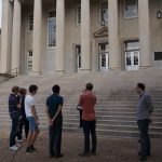 research workshop participants outside Gorgas Library