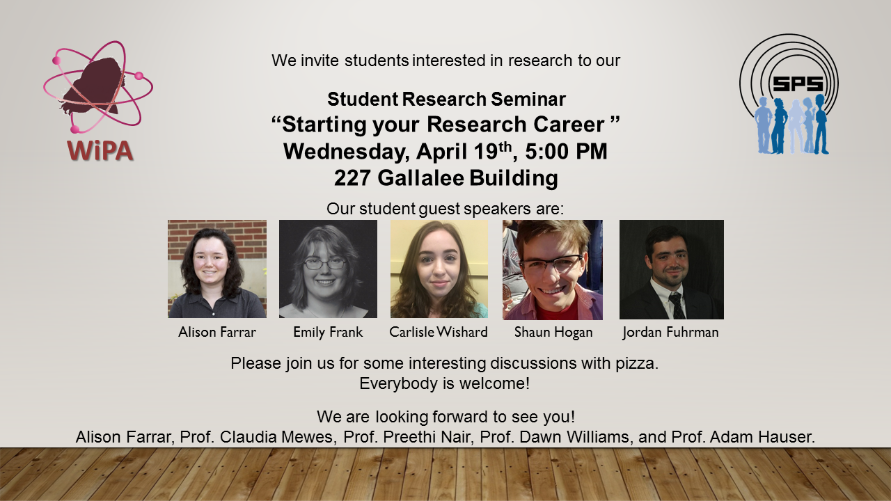 event flyer for the student research seminar